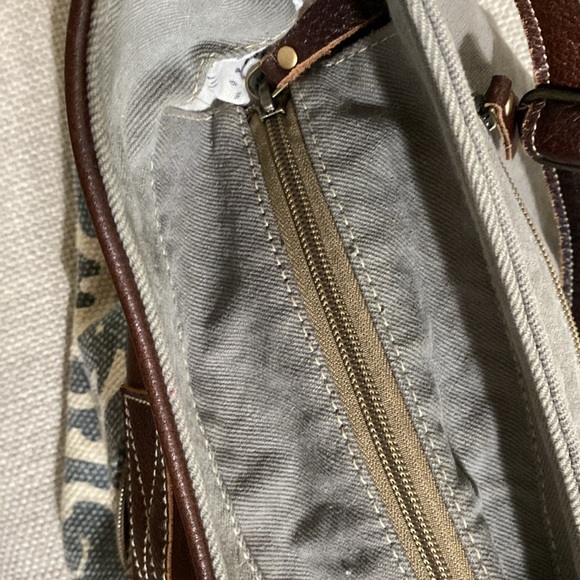 Myra Anthropologie Bag Naive Crossbody Canvas Leather women large boho retro y2k - Picture 11 of 14